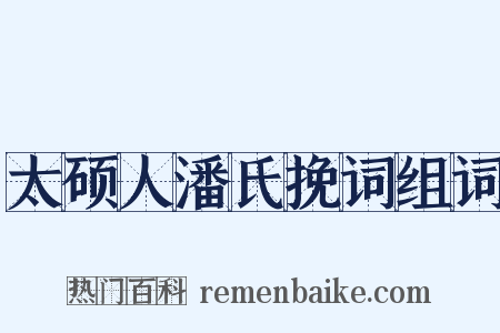 太硕人潘氏挽词组词是什么意思的图片